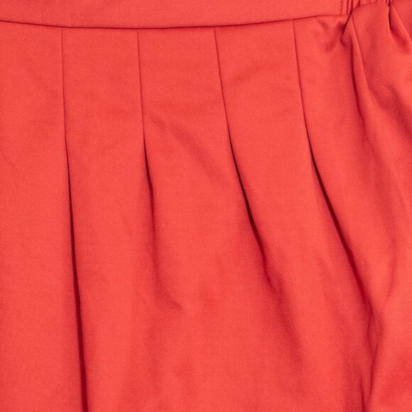 Vintage-Inspired Size ADXL Red Pleated Mini Skirt With White Stripes & Elastic - Picture 3 of 8